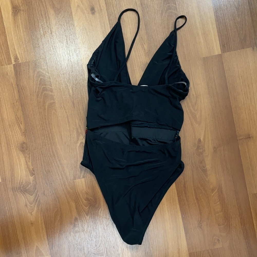 Forever21 Black Bodysuit with Rainbow Waistline - Picture 6 of 9